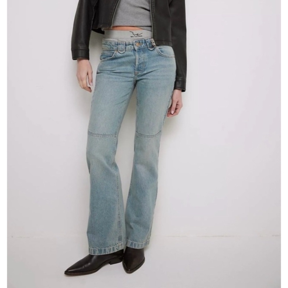 NWT Free People We The Free Flora Low-Rise Bootcut Jeans Kismet Blue 26